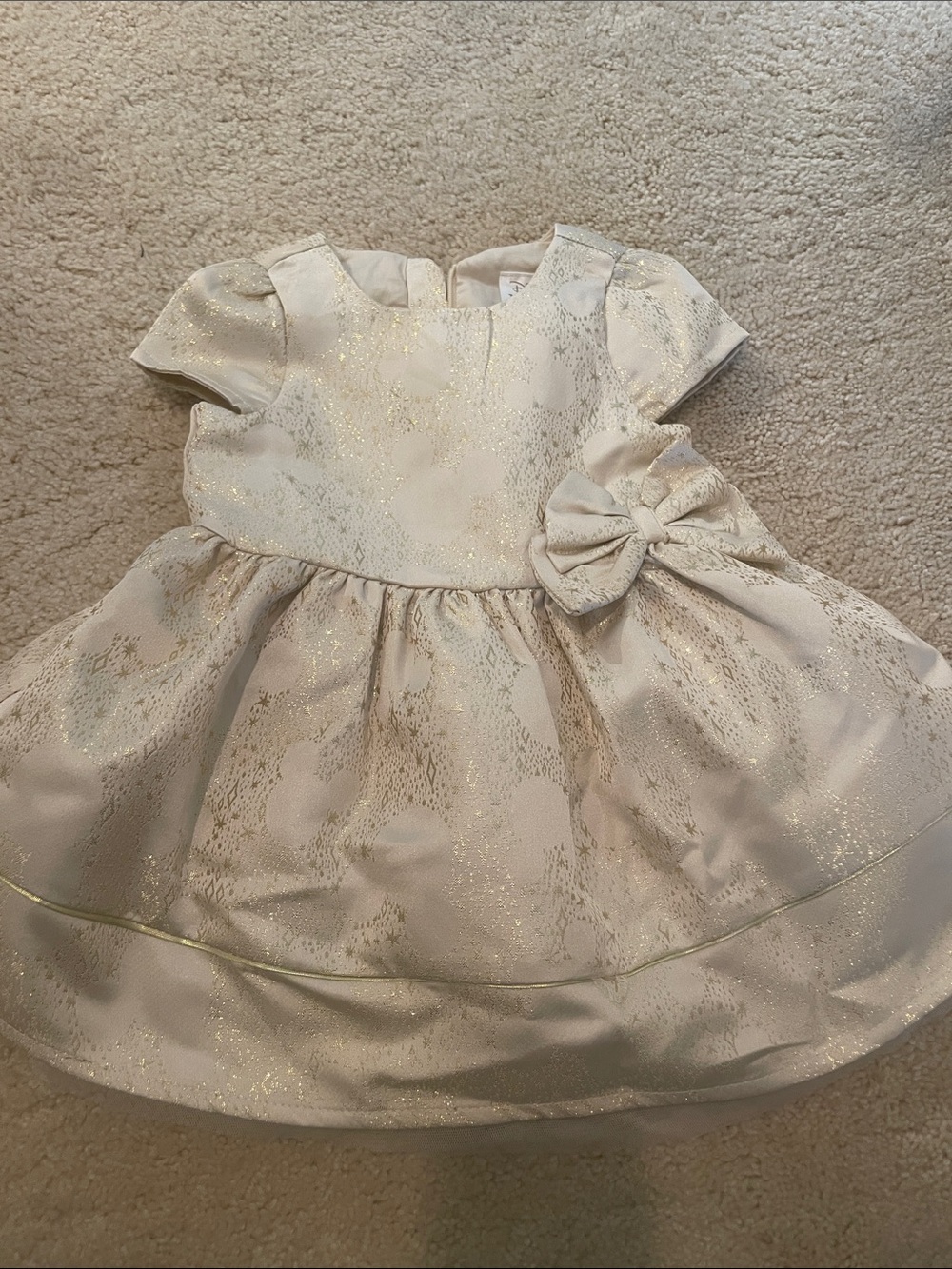 Disney Ivory and Gold Sparkle Formal Dress